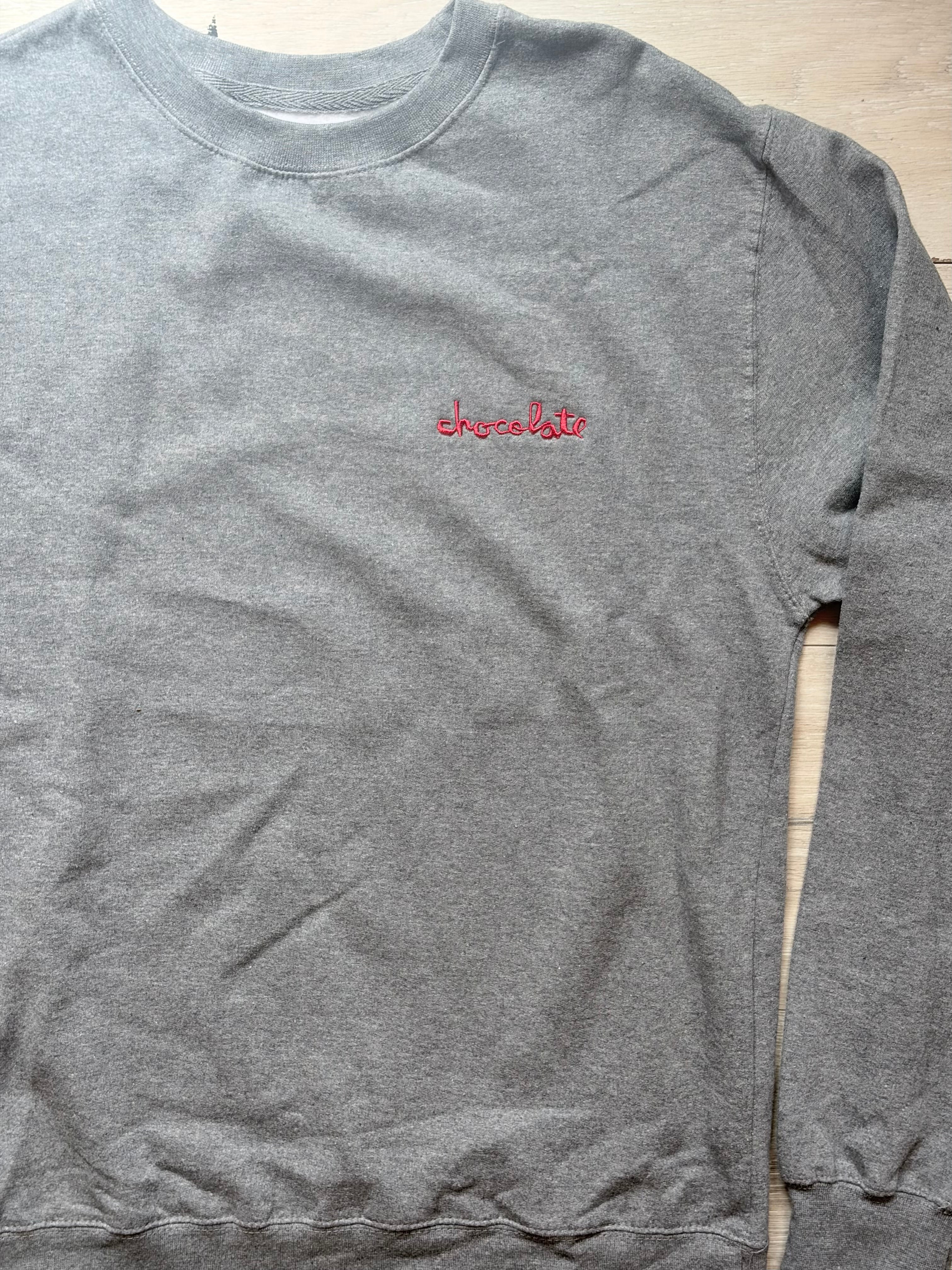 Chocolate Skateboards embroidered Sweater Sz Medium