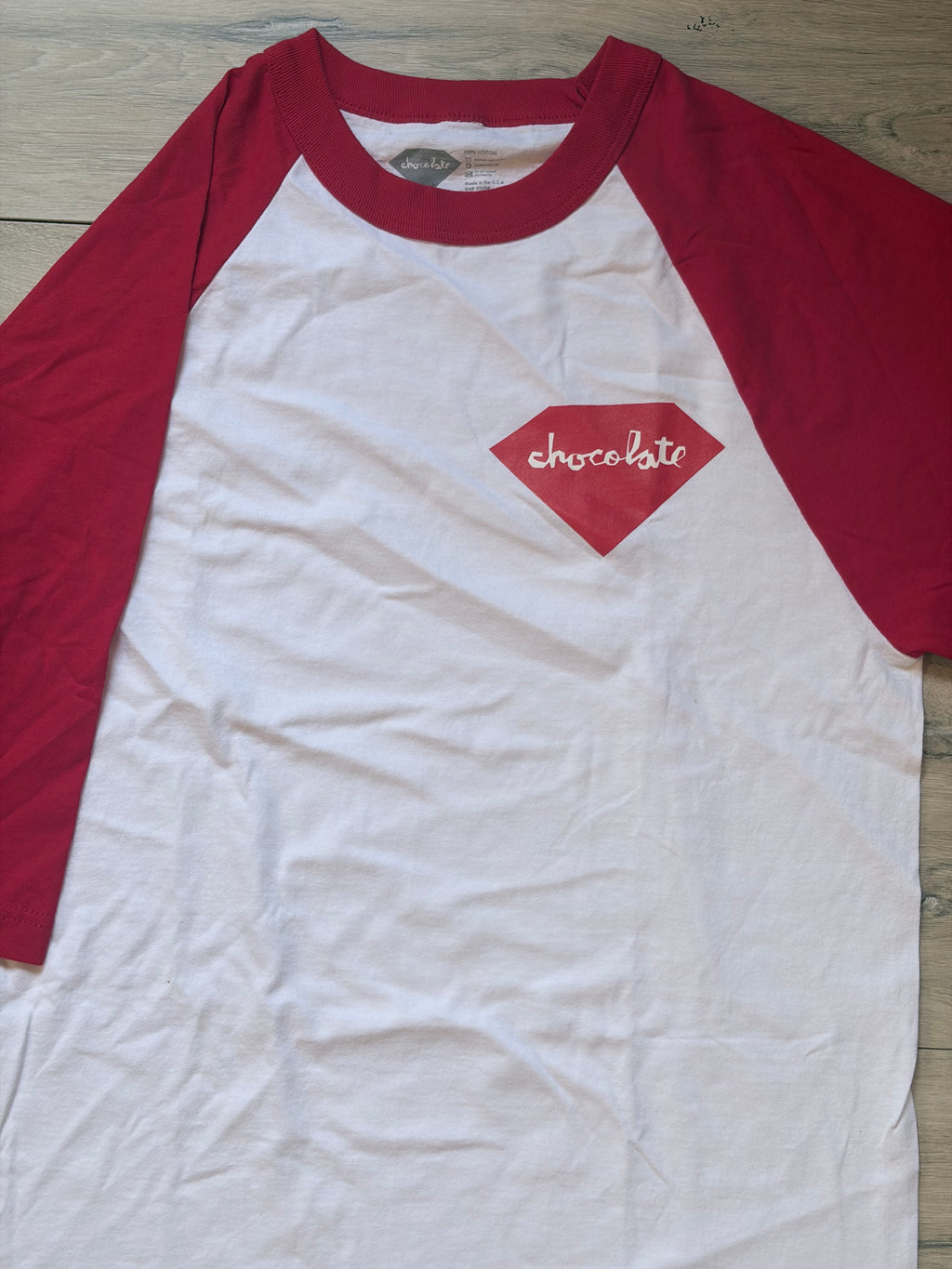 Chocolate Skateboards baseball tee sz M